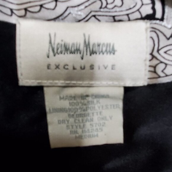 Neiman Marcus Exclusive 100% Silk Womens‎ Black Paisley Flowy Skirt Size M - Picture 4 of 12